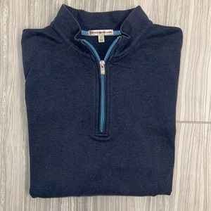 Peter Millar Crown Half-Zip Sweater - BLUE - LARGE